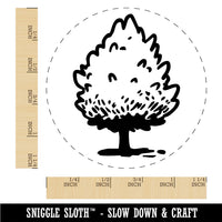 Hand Drawn Pine Bushy Tree Plant Rubber Stamp for Stamping Crafting Planners