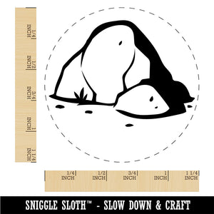 Hand Drawn Rock Stone Boulder Rubber Stamp for Stamping Crafting Planners
