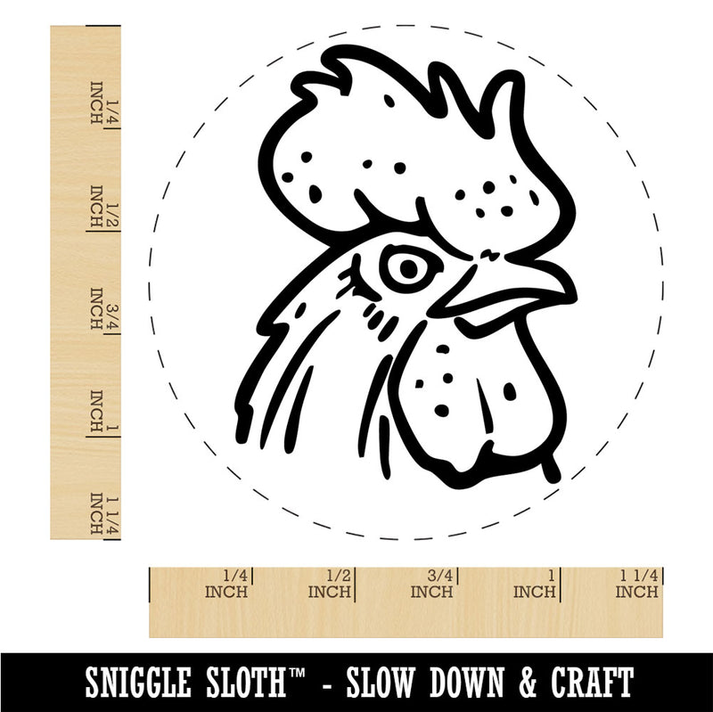 Intimidating Rooster Chicken Head Rubber Stamp for Stamping Crafting Planners