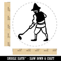 Medieval Farmer Peasant Tilling Land Garden Rubber Stamp for Stamping Crafting