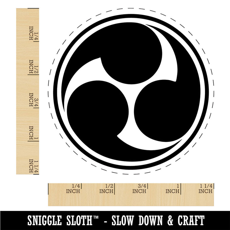 Mitsu Tomoe Japanese Shinto God Symbol Samurai Charm Rubber Stamp for Stamping