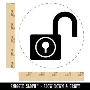 Padlock Unlocked Keyhole Security Symbol Rubber Stamp for Stamping Crafting