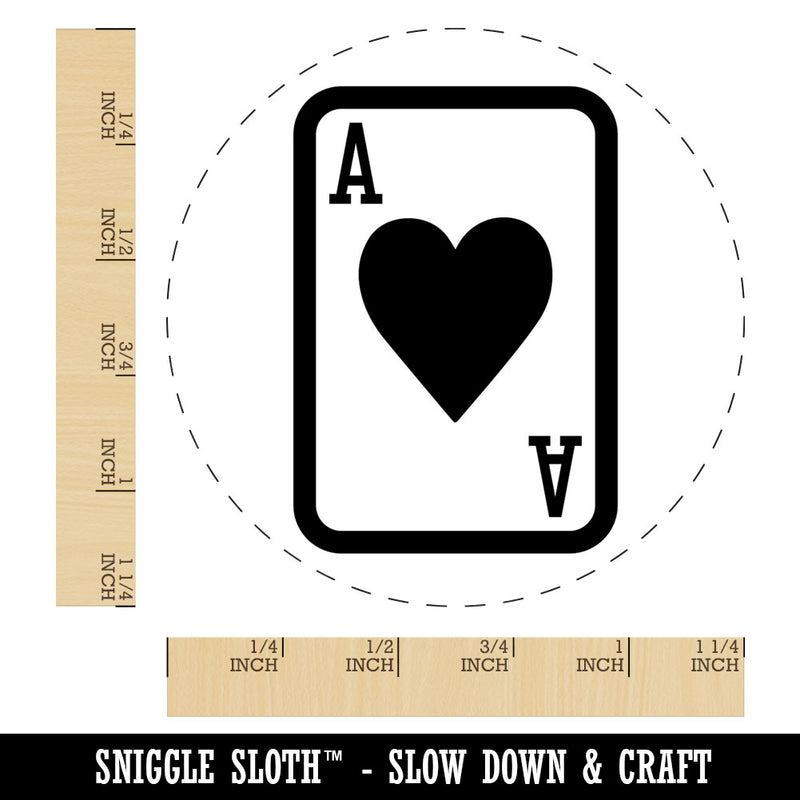 Playing Card Ace of Hearts Rubber Stamp for Stamping Crafting Planners