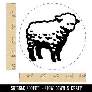 Realistic Fluffy Lamb Sheep Standing Rubber Stamp for Stamping Crafting Planners