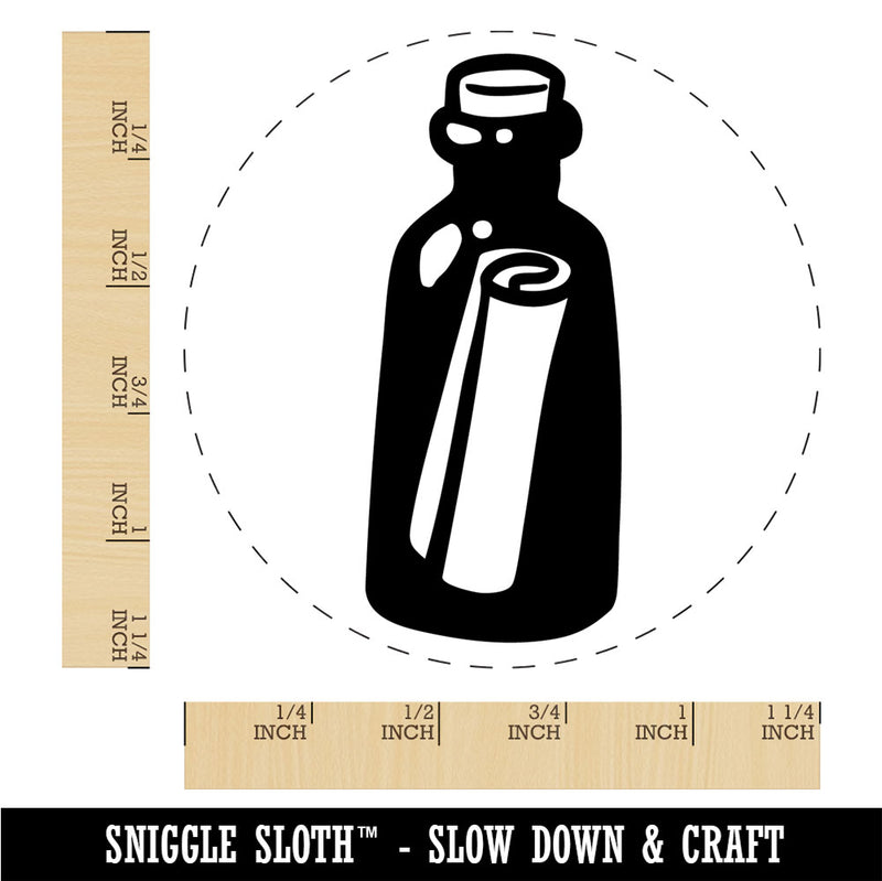 Rolled Message In A Bottle Secret Rubber Stamp for Stamping Crafting Planners
