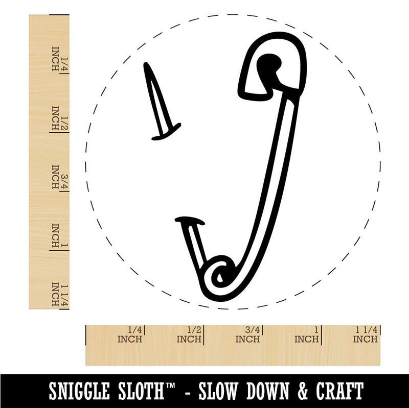 Safety Pin Needle Piercing Fabric Rubber Stamp for Stamping Crafting Planners