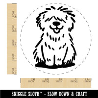 Shaggy Dog Sheepdog Sketch Fluffy Hairy Pet Rubber Stamp for Stamping Crafting