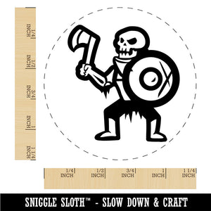 Skeleton Monster Warrior Fighter Fantasy Axe Rubber Stamp for Stamping Crafting