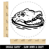 Sneaky Alligator Head Sticking Out Water Swamp Rubber Stamp for Stamping