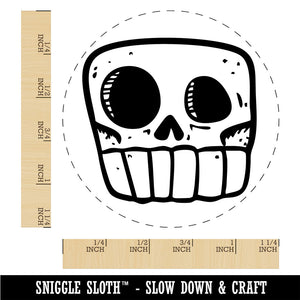Square Cartoon Skull Skeleton Bones Rubber Stamp for Stamping Crafting Planners