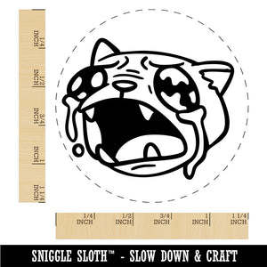 Ugly Crying Cat Watery Eyes Tears Rubber Stamp for Stamping Crafting Planners