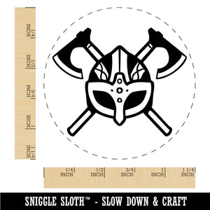 Viking Helmet Crossed Axes Norse Battle Rubber Stamp for Stamping Crafting