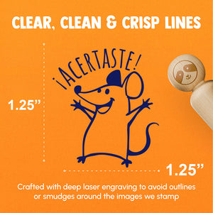 Acertaste Spanish Right Correct Cheering Mouse Teacher Stamp Rubber Stamp for Stamping Crafting Planners