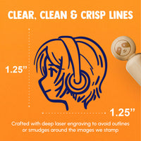 Anime Girl Earphones Short Hair Music Rubber Stamp for Stamping Crafting Planners