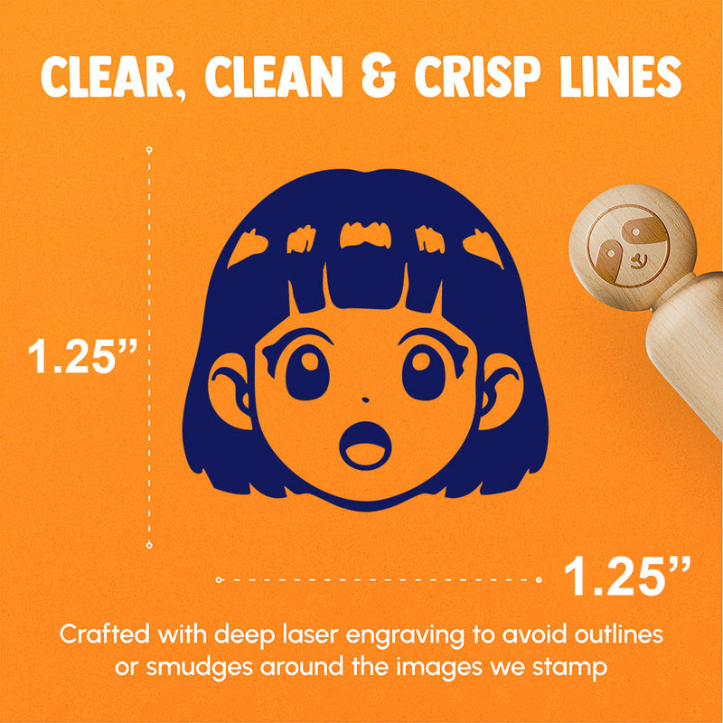 Anime Manga Girl Shocked Surprised Cute Rubber Stamp for Stamping Crafting Planners