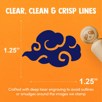 Asian Cloud Swirl Float Weather Sky Rubber Stamp for Stamping Crafting Planners