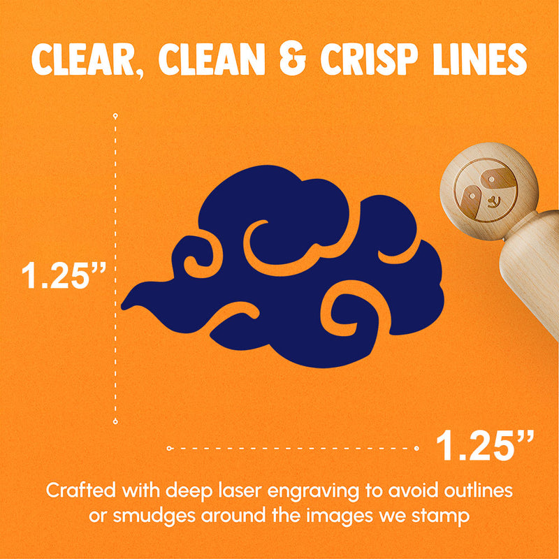 Asian Cloud Swirl Float Weather Sky Rubber Stamp for Stamping Crafting Planners