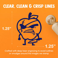 Bad Apple Evil Fruit Funny Silly Rubber Stamp for Stamping Crafting Planners