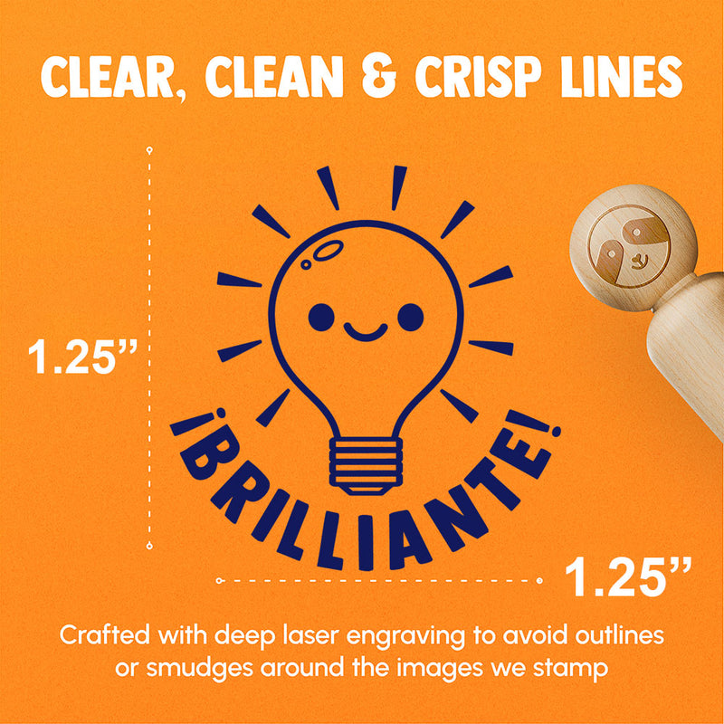 Brilliante Bright Light Bulb Spanish Compliment Rubber Stamp for Stamping Crafting Planners