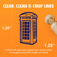 British Phone Booth Telephone Rubber Stamp for Stamping Crafting Planners