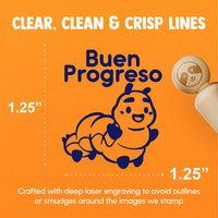 Buen Progresso Spanish Caterpillar Good Progress Rubber Stamp for Stamping Crafting Planners