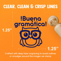Buena Gramatica Spanish Good Grammer Owl Rubber Stamp for Stamping Crafting Planners