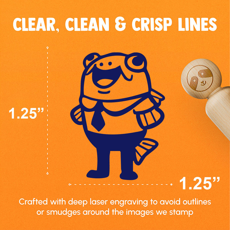 Business Fish Funny Silly Suit and Tie Rubber Stamp for Stamping Crafting Planners