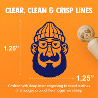 Cartoon Hipster Beard Beanie Glasses Hippy Rubber Stamp for Stamping Crafting Planners