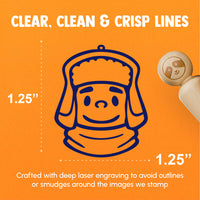 Cartoon Person In Fur Winter Hat Scarf Rubber Stamp for Stamping Crafting Planners