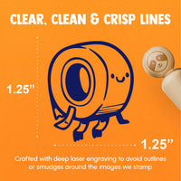 Cartoon Tape Roll Adhesive Cute Rubber Stamp for Stamping Crafting Planners