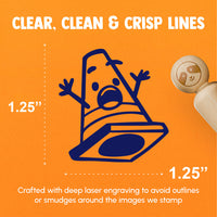 Cautious Traffic Cone Surprised Rubber Stamp for Stamping Crafting Planners