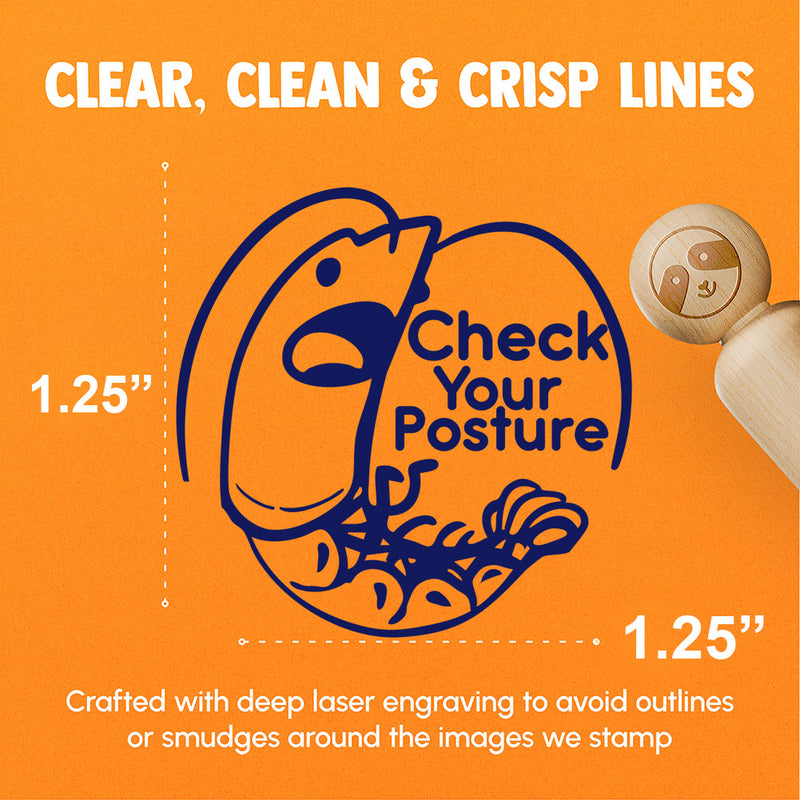 Check Your Posture Shrimp Prawn Back Rubber Stamp for Stamping Crafting Planners