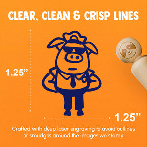 Cop Police Officer Pig Hog Rubber Stamp for Stamping Crafting Planners