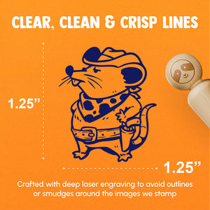 Cowboy Rat Mouse Western with Hat Bandana Rubber Stamp for Stamping Crafting Planners