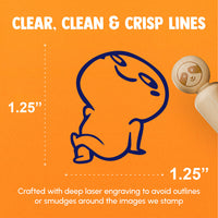 Coy Smiling Smug Funny Emote Rubber Stamp for Stamping Crafting Planners