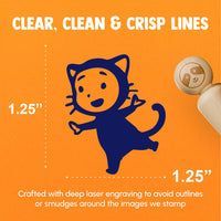 Cute Baby Child in Cat Costume Halloween Rubber Stamp for Stamping Crafting Planners