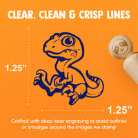 Cute Baby Velociraptor Dinosaur Rubber Stamp for Stamping Crafting Planners