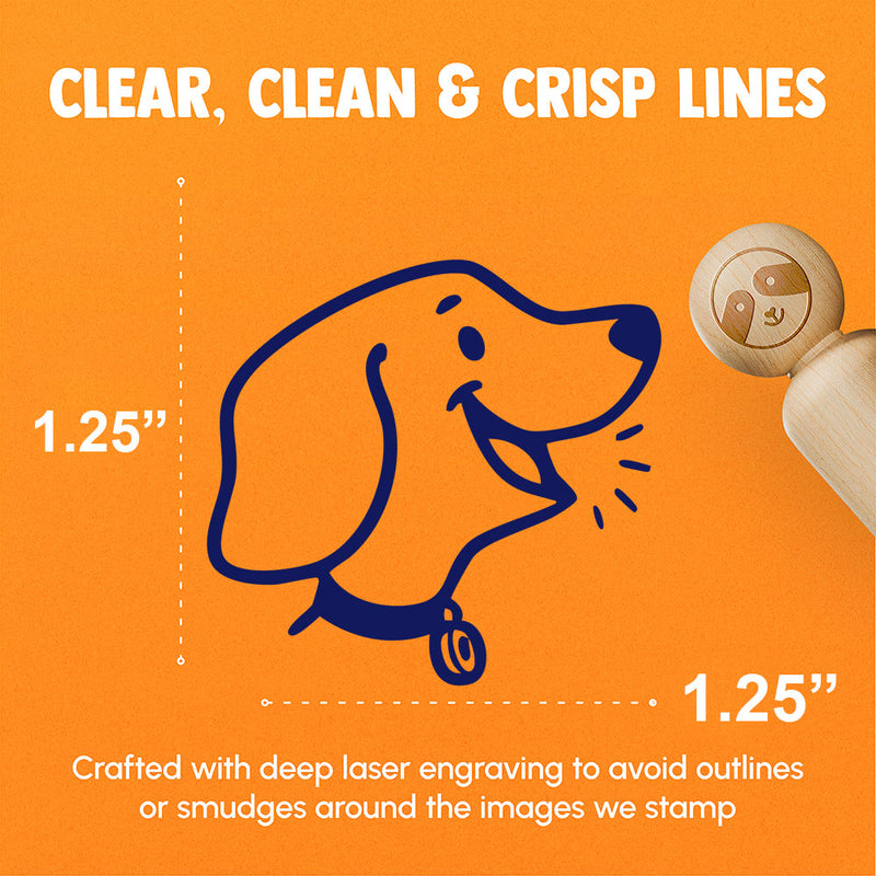 Cute Barking Dog Puppy Side Profile Rubber Stamp for Stamping Crafting Planners