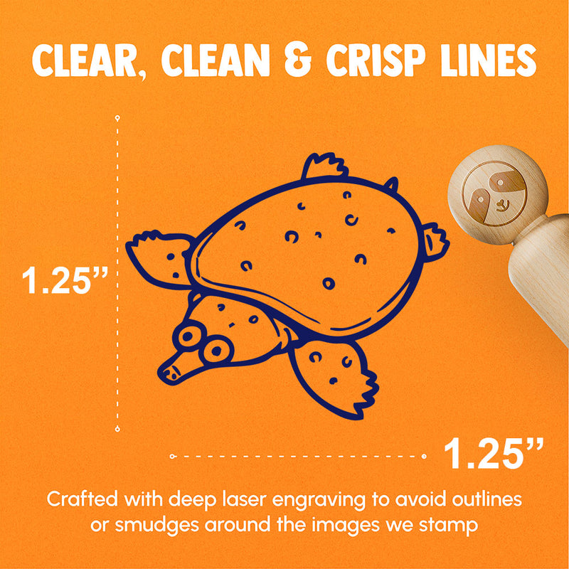 Cute Cartoon Soft-Shelled Turtle Softshell Rubber Stamp for Stamping Crafting Planners