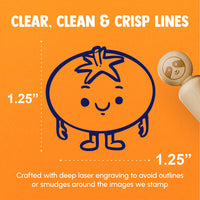 Cute Cartoon Tomato Fruit Friend Rubber Stamp for Stamping Crafting Planners