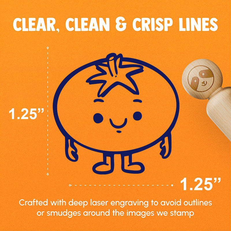 Cute Cartoon Tomato Fruit Friend Rubber Stamp for Stamping Crafting Planners