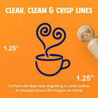 Cute Coffee Heart Mug Cup Rubber Stamp for Stamping Crafting Planners