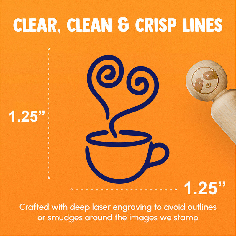 Cute Coffee Heart Mug Cup Rubber Stamp for Stamping Crafting Planners