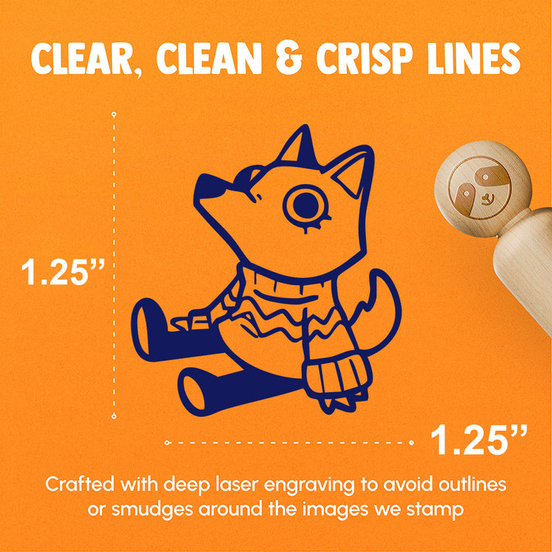 Cute Wolf Dog in Cozy Sweater Rubber Stamp for Stamping Crafting Planners