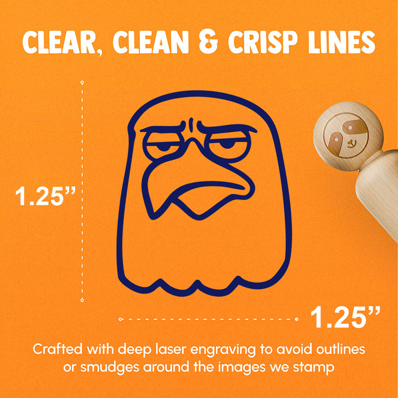 Disappointed Bald Eagle Frown America Rubber Stamp for Stamping Crafting Planners