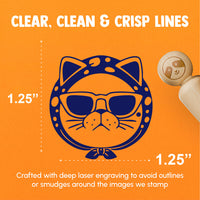 Diva Cat Sunglasses Scarf Rubber Stamp for Stamping Crafting Planners