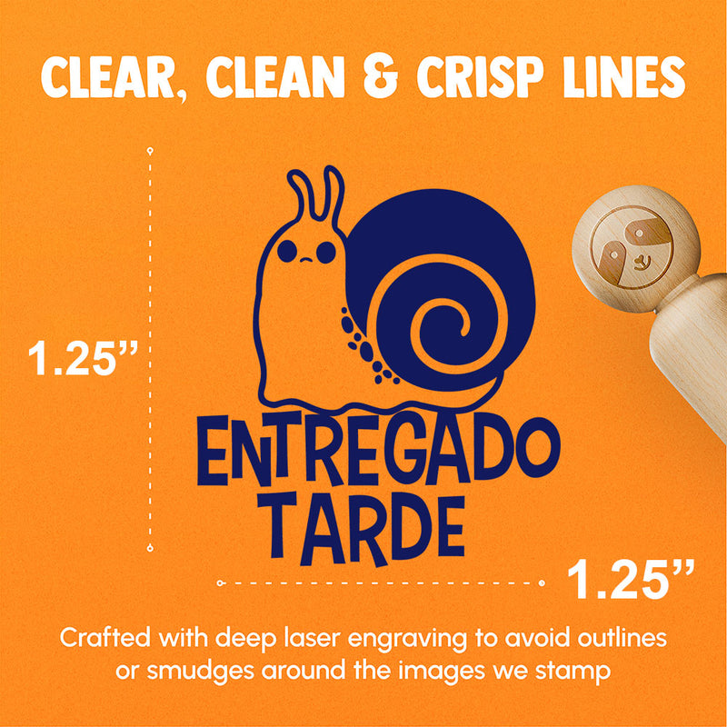 Entregado Tarde Late Work Snail Spanish Class School Teacher Stamp Rubber Stamp for Stamping Crafting Planners