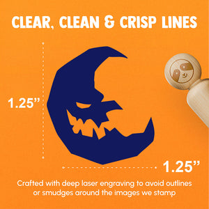 Evil Spooky Moon Haunted Halloween Rubber Stamp for Stamping Crafting Planners