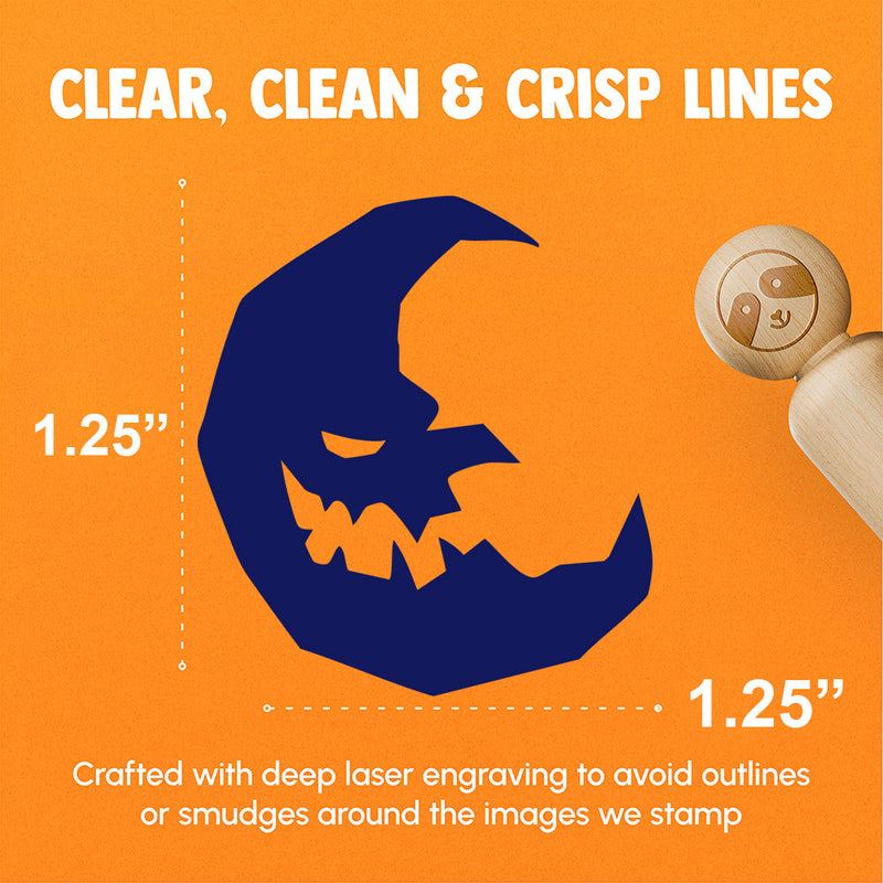 Evil Spooky Moon Haunted Halloween Rubber Stamp for Stamping Crafting Planners