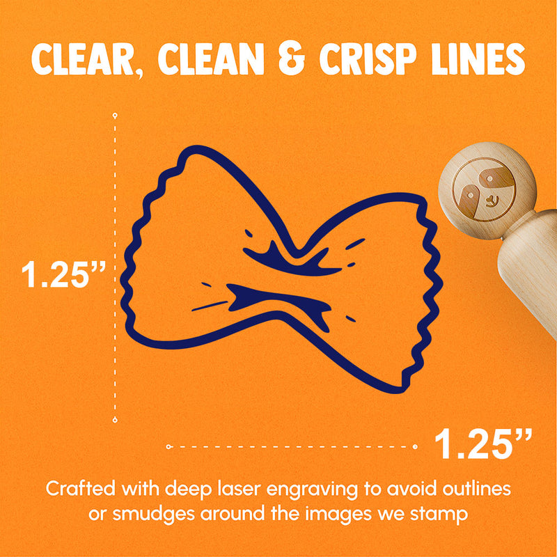 Farfalle Bow Tie Butterfly Pasta Rubber Stamp for Stamping Crafting Planners